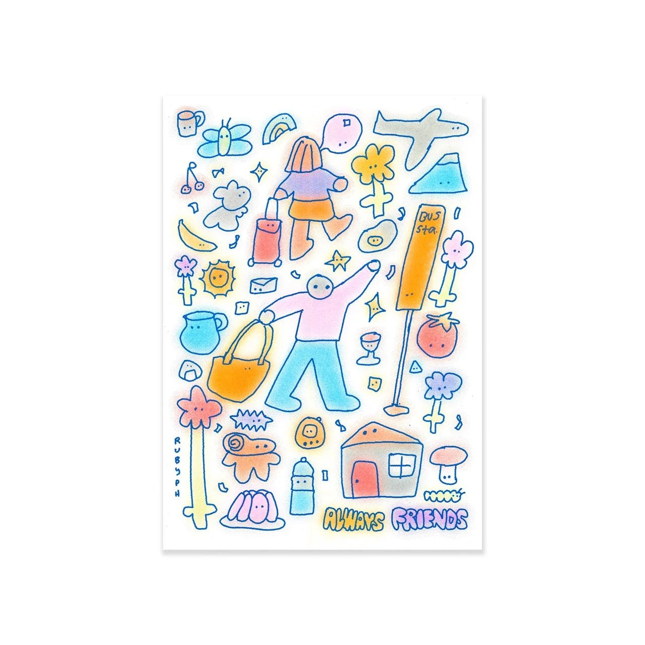 Bus Station - A3 Riso Print
