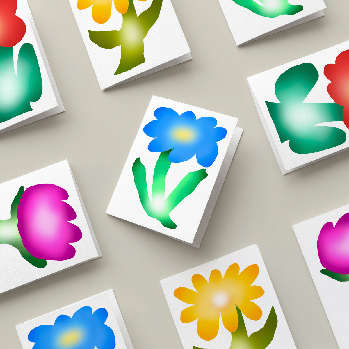 "Chubby Flowers" Blank Greeting Cards