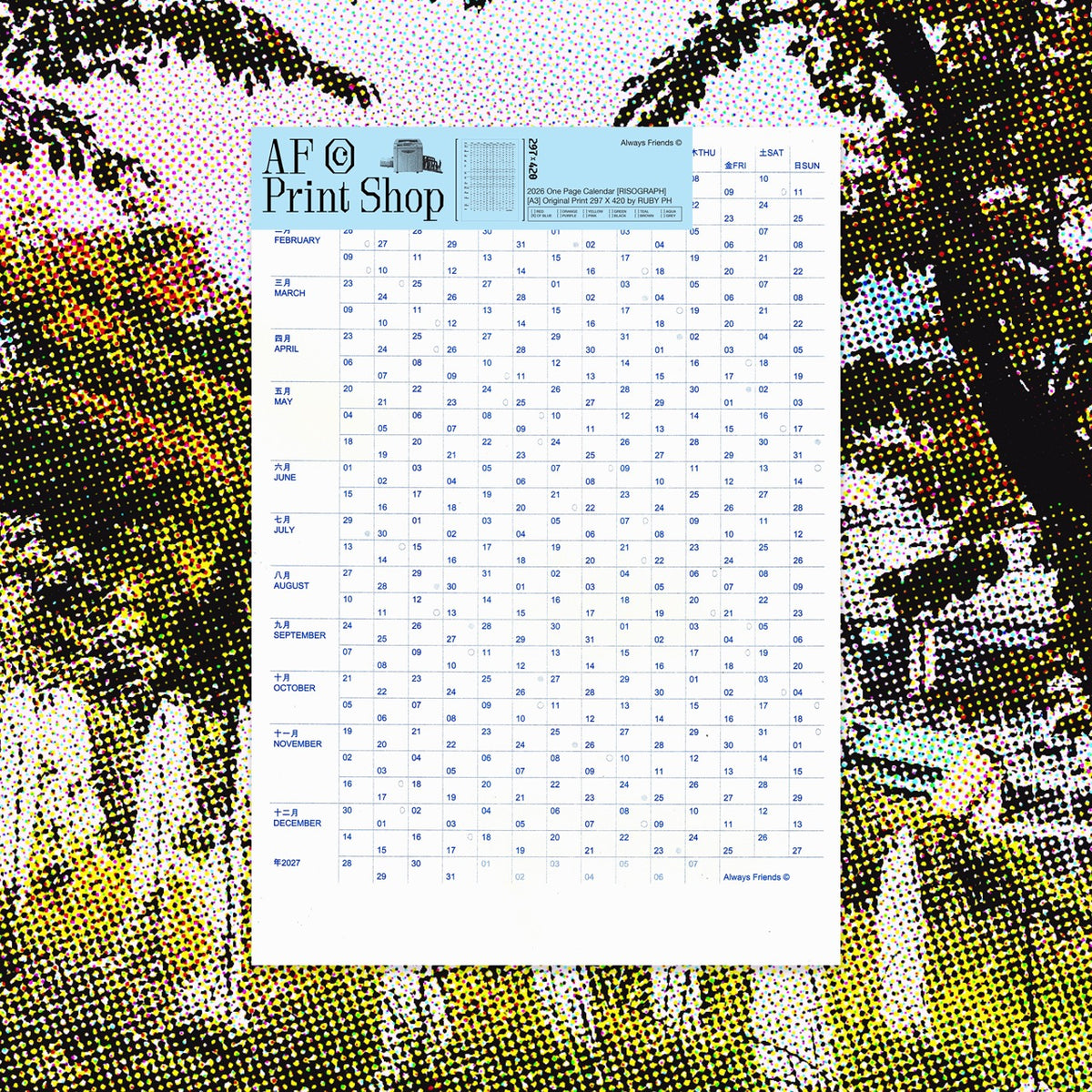 PRE-ORDER: 2027 "Year in View" Calendar A3 Print