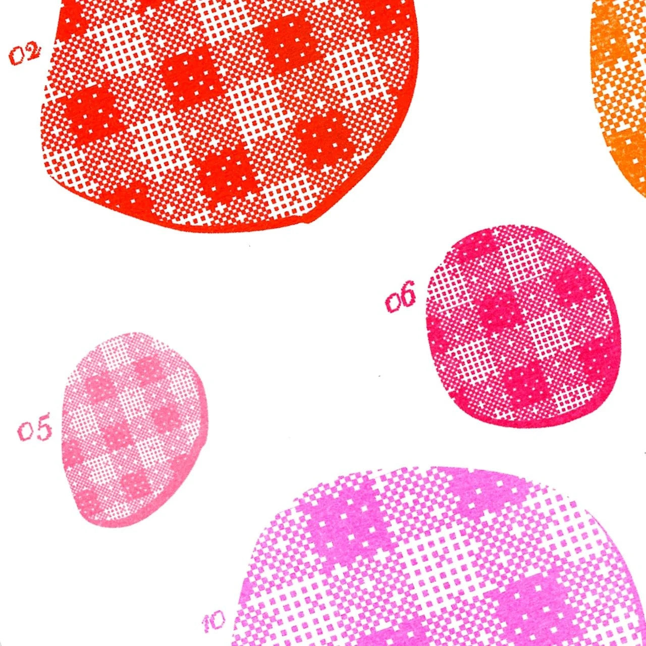 "Gingham" Riso Colour Chart - A3 Print