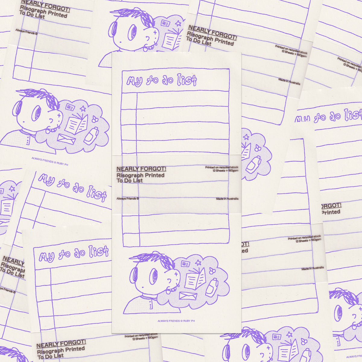 Nearly Forgot!" Riso To-Do List Notepad