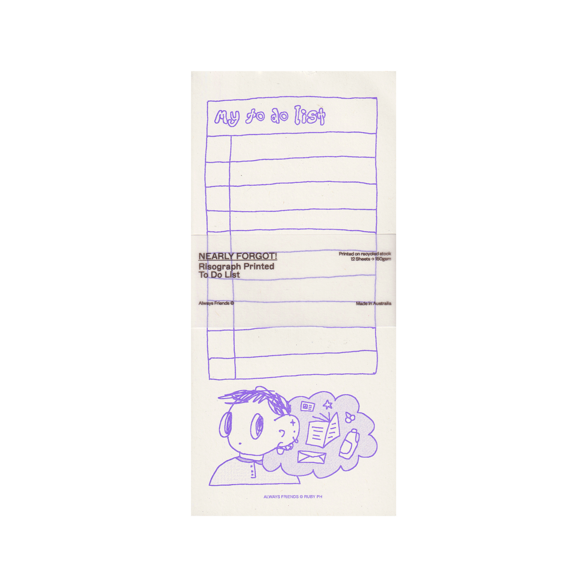 Nearly Forgot!" Riso To-Do List Notepad