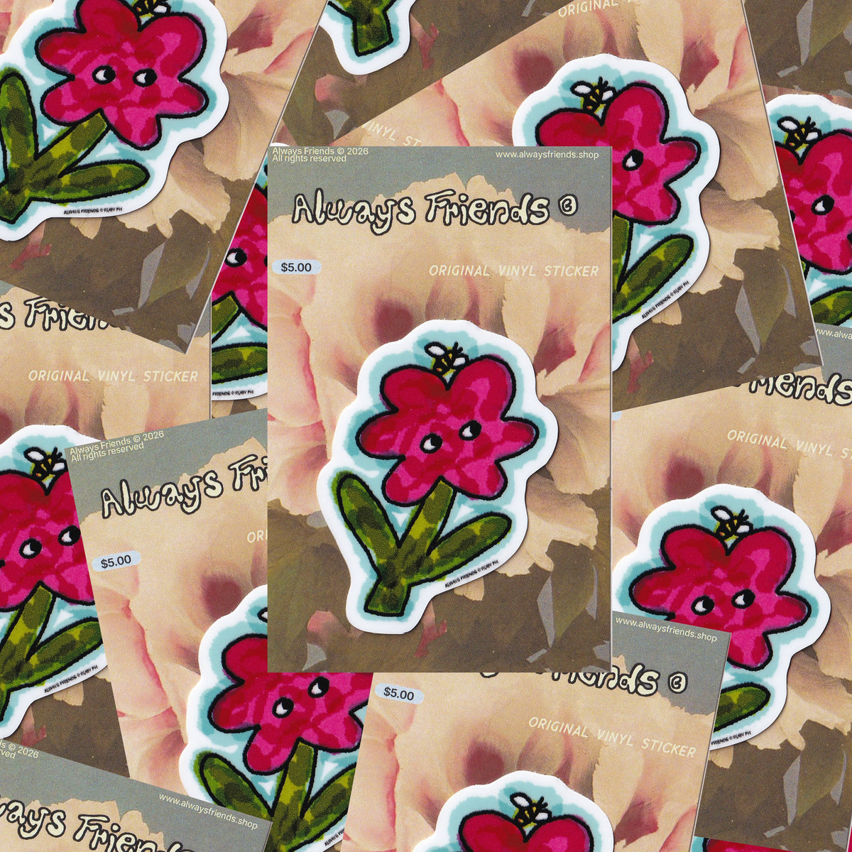"Peony" Vinyl Sticker